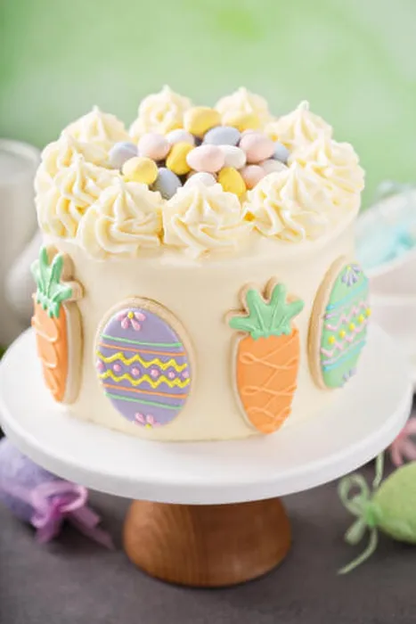 Framed Print : Carrot cake with frosting for Easter Framed Print : Carrot cake with frosting for Easter