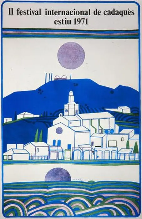 Framed Print : Cartel de Francesc Todó, II Festival Internacional de Cadaquès, estiu 1971'. Colección privada