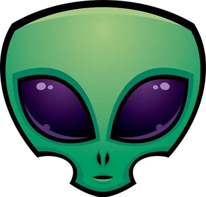 Framed Print : Cartoon alien head illustration with big dark eyes Framed Print : Cartoon alien head illustration with big dark eyes