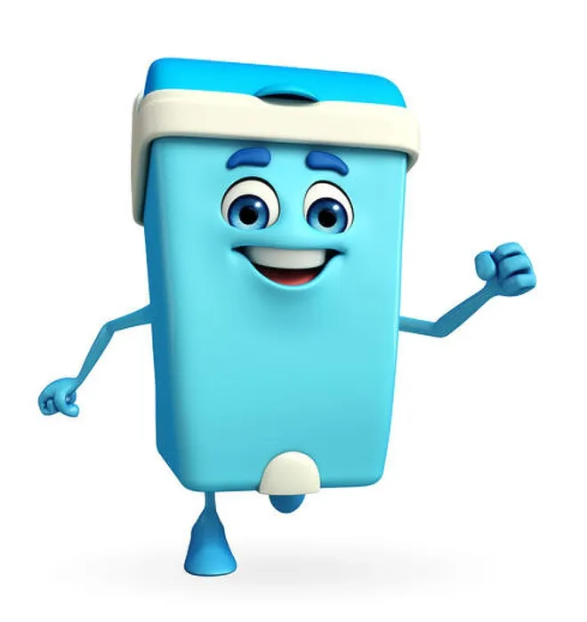 Framed Print : Cartoon Character of Dustbin is running Framed Print : Cartoon Character of Dustbin is running