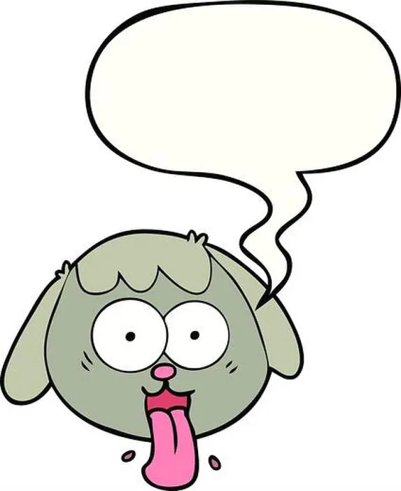 Framed Print : cartoon dog face panting with speech bubble Framed Print : cartoon dog face panting with speech bubble