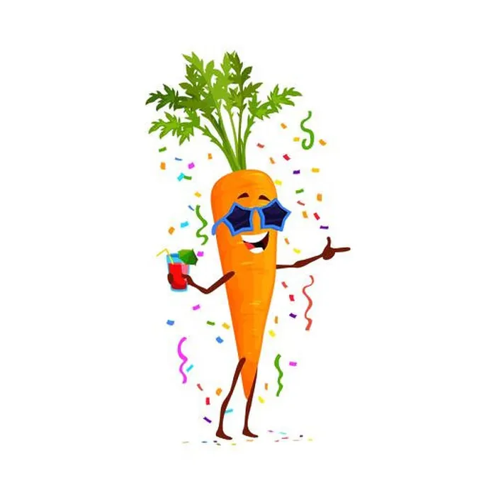 Framed Print : Cartoon funny carrot vegetable character on birthday Framed Print : Cartoon funny carrot vegetable character on birthday