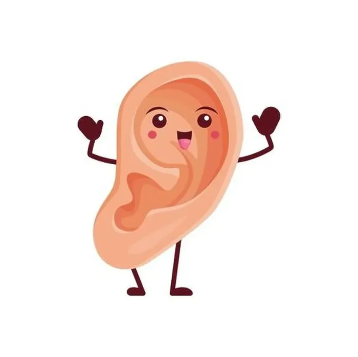 Framed Print : Cartoon funny ear human body organ character Framed Print : Cartoon funny ear human body organ character