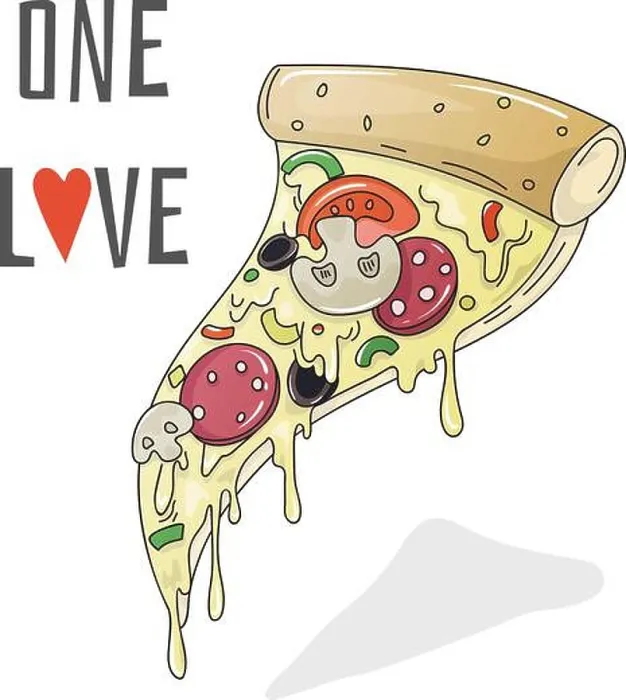 Framed Print : Cartoon hand-drawn pizza slice with salami Framed Print : Cartoon hand-drawn pizza slice with salami