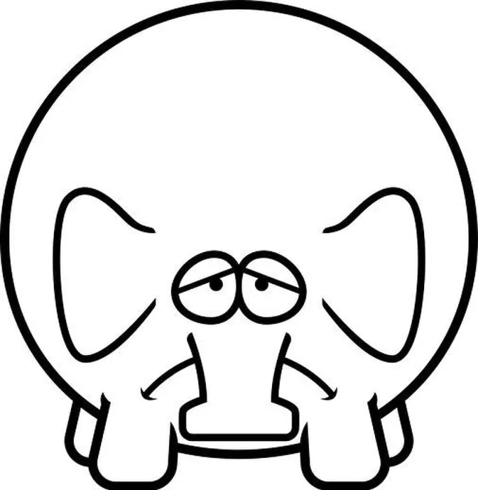 Framed Print : A cartoon illustration of an elephant looking sad Framed Print : A cartoon illustration of an elephant looking sad