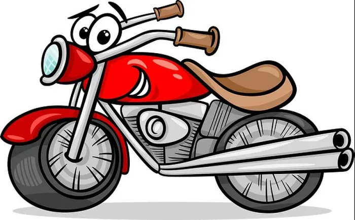 Framed Print : Cartoon Illustration of Funny Motor Bike Vehicle or Chopper Comic Mascot Character Framed Print : Cartoon Illustration of Funny Motor Bike Vehicle or Chopper Comic Mascot Character