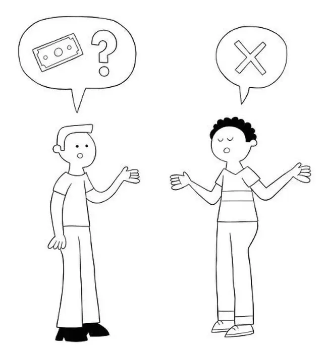 Framed Print : Cartoon man asks his friend for a loan Framed Print : Cartoon man asks his friend for a loan