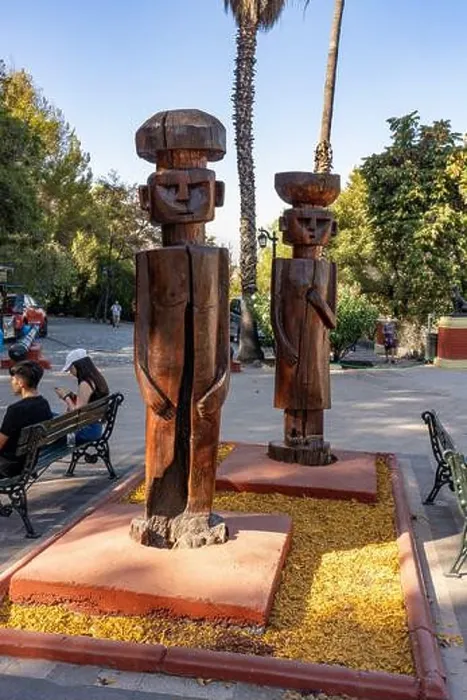 Framed Print : Carved wooden Chemamull statues were grave markers of the indigenous Mapuche people Framed Print : Carved wooden Chemamull statues were grave markers of the indigenous Mapuche people
