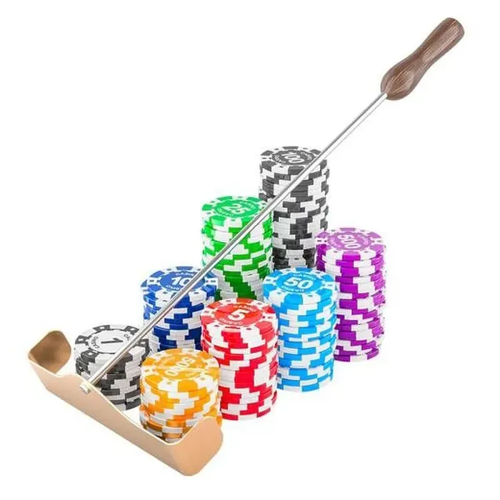Framed Print : Casino gambling chips with poker chip rake. 3D rendering isolated on white background Framed Print : Casino gambling chips with poker chip rake. 3D rendering isolated on white background