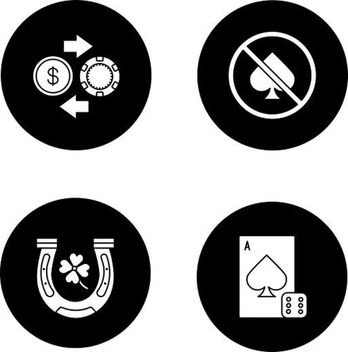 Framed Print : Casino glyph icons set. Horseshoe