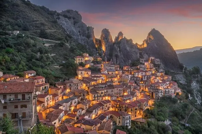Framed Print : Castelmezzano, Italy in the Basilicata region at dawn Framed Print : Castelmezzano, Italy in the Basilicata region at dawn