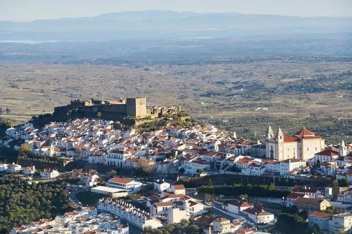 Framed Print : Castelo de Vide in Alentejo, Portugal from Serra de Sao Mamede mountains Framed Print : Castelo de Vide in Alentejo, Portugal from Serra de Sao Mamede mountains