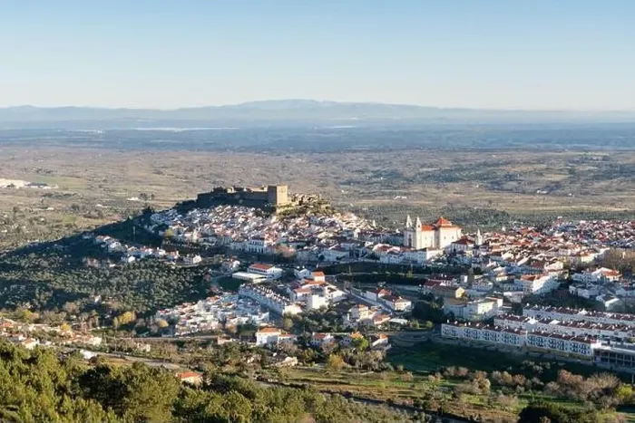 Framed Print : Castelo de Vide in Alentejo, Portugal from Serra de Sao Mamede mountains Framed Print : Castelo de Vide in Alentejo, Portugal from Serra de Sao Mamede mountains