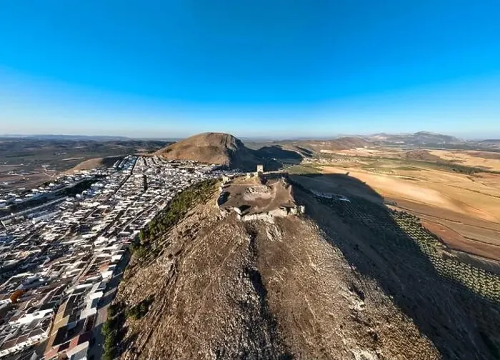 Framed Print : the castle of the star in the municipality of Teba as seen from a drone at sunset, Andalusia Framed Print : the castle of the star in the municipality of Teba as seen from a drone at sunset, Andalusia