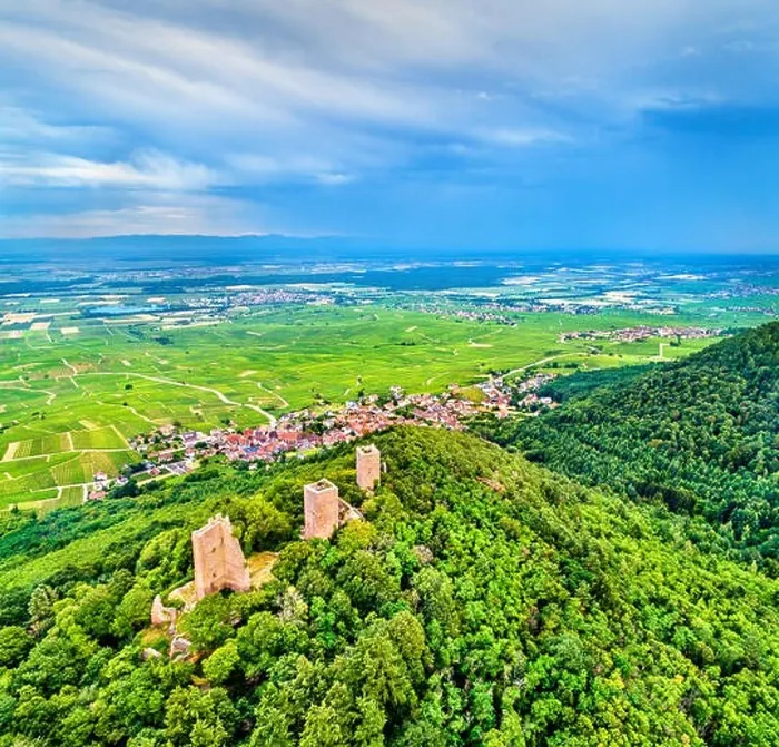 Framed Print : The Three Castles of Eguisheim or Husseren-les-Chateaux in the Haut-Rhin department - Alsace, France Framed Print : The Three Castles of Eguisheim or Husseren-les-Chateaux in the Haut-Rhin department - Alsace, France