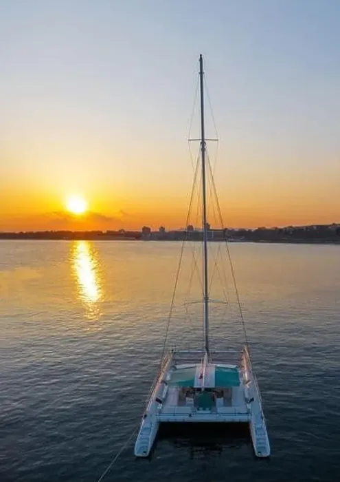 Framed Print : Catamaran on the marina at sunset Framed Print : Catamaran on the marina at sunset