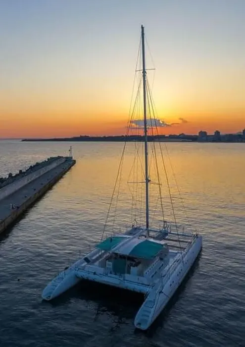Framed Print : Catamaran on the marina at sunset Framed Print : Catamaran on the marina at sunset