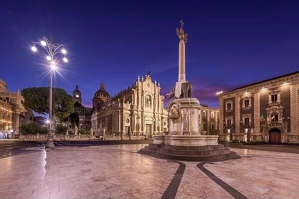 Catania, Sicily, Italy from Piazza Del Duomo at night