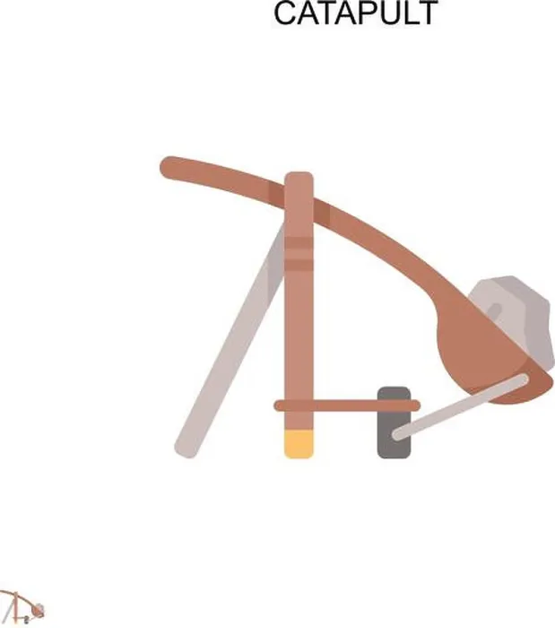 Framed Print : Catapult Simple vector icon. Illustration symbol design template for web mobile UI element