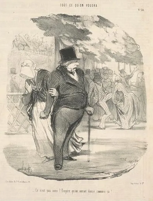Framed Print : Ce n'est pas sous l'empire qu'on aurait dansé comme ca!... 19th century by Honoré Daumier Framed Print : Ce n'est pas sous l'empire qu'on aurait dansé comme ca!... 19th century by Honoré Daumier