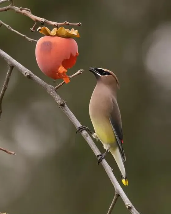 Framed Print : Cedar Waxwing (Bombycilla cedrorum) eating persimmon Sacramento County California USA Framed Print : Cedar Waxwing (Bombycilla cedrorum) eating persimmon Sacramento County California USA