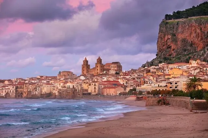 Framed Print : Cefalu, Sicily, Italy. Cityscape image if coastal town Cefalu in Sicily at dramatic sunset Framed Print : Cefalu, Sicily, Italy. Cityscape image if coastal town Cefalu in Sicily at dramatic sunset