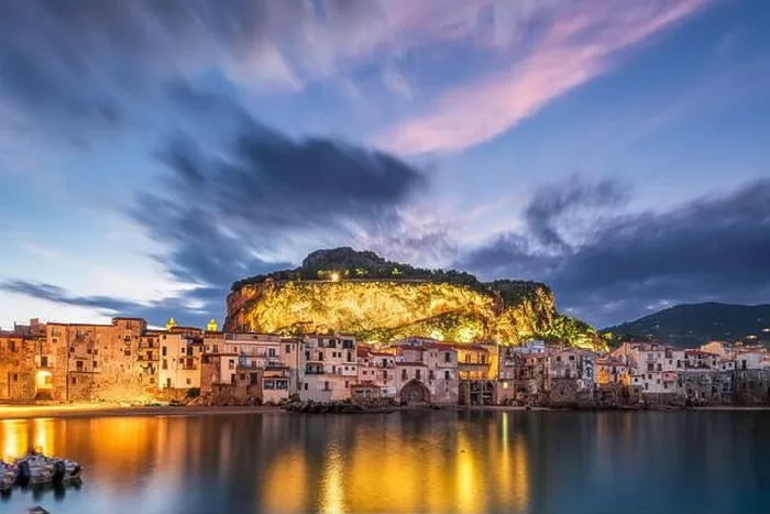 Framed Print : Cefalu, Sicily, Italy on the Tyrrhenian Sea at dusk Framed Print : Cefalu, Sicily, Italy on the Tyrrhenian Sea at dusk
