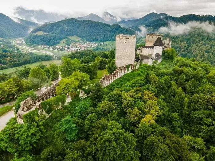 Framed Print : Celje Old Castle in Slovenia Medieval Fortification in Julian Alps Mountains Styria Region Framed Print : Celje Old Castle in Slovenia Medieval Fortification in Julian Alps Mountains Styria Region