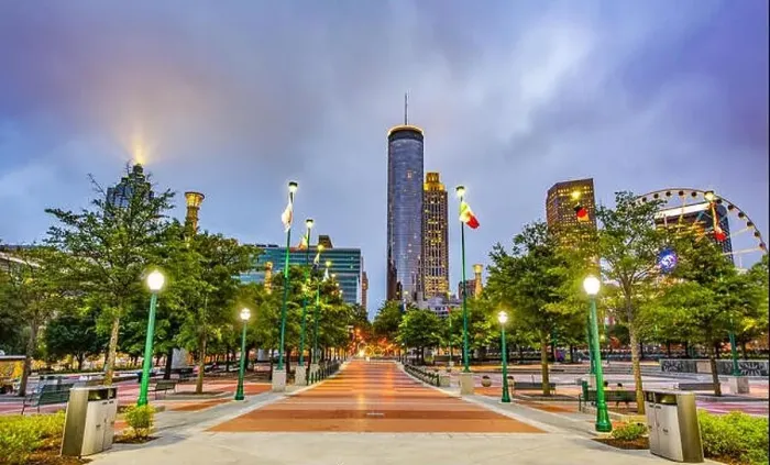 Framed Print : Centennial Park in Downtown Atlanta Georgia Framed Print : Centennial Park in Downtown Atlanta Georgia