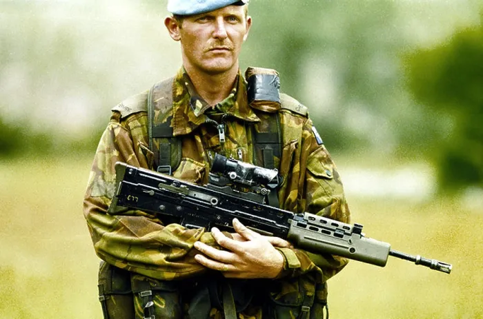 Framed Print : central bosnia june 1995 british soldier during training Framed Print : central bosnia june 1995 british soldier during training