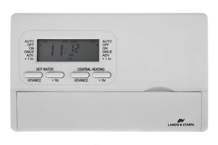 Framed Print : Central heating programmable timer control unit on white background Framed Print : Central heating programmable timer control unit on white background