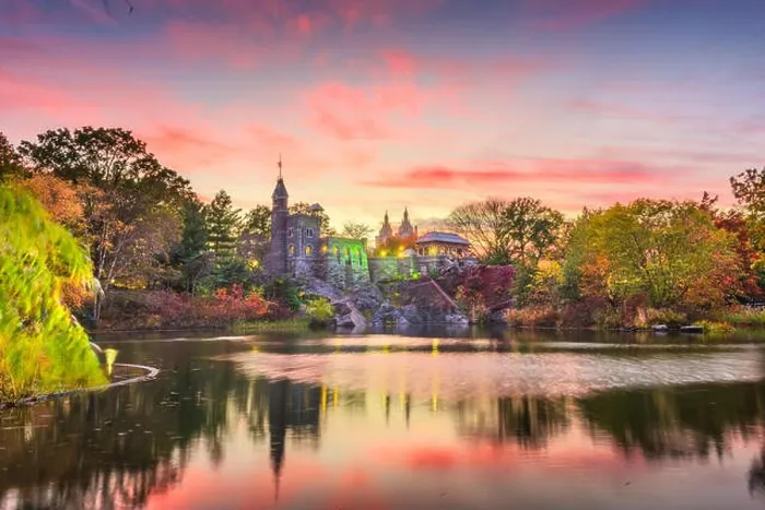 Framed Print : Central Park, New York City at Belvedere Castle during an autumn twilight Framed Print : Central Park, New York City at Belvedere Castle during an autumn twilight