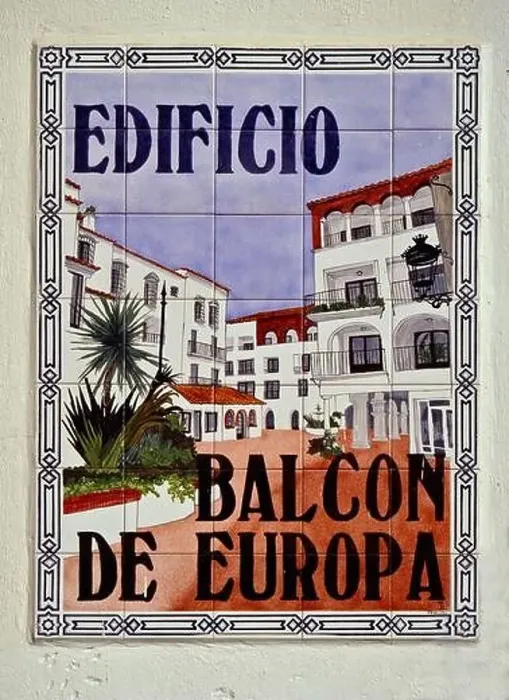 Framed Print : Ceramic tile sign at Balcon de Europa in Nerja, Costa del Sol, Andalusia, Malaga Province, Spain Framed Print : Ceramic tile sign at Balcon de Europa in Nerja, Costa del Sol, Andalusia, Malaga Province, Spain