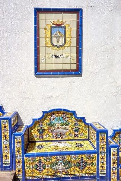 Ceramic tiled benches, Firgas, Gran Canaria, Spain