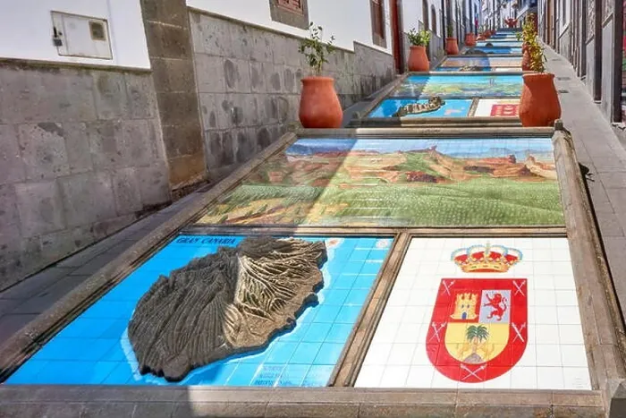 Framed Print : Ceramic tiles showing parts of the Canary Islands, Firgas, Gran Canaria, Spain Framed Print : Ceramic tiles showing parts of the Canary Islands, Firgas, Gran Canaria, Spain