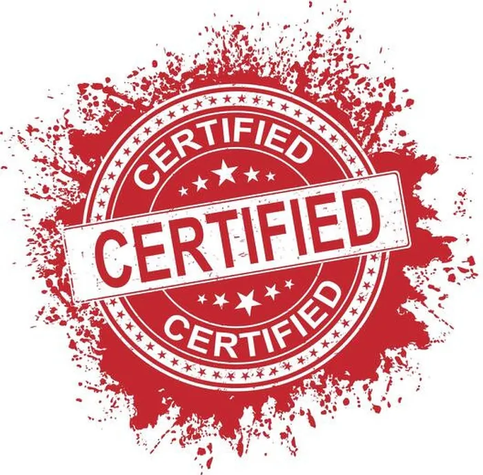 Framed Print : Certified red rubber stamp icon isolated on white background. Vector illustration