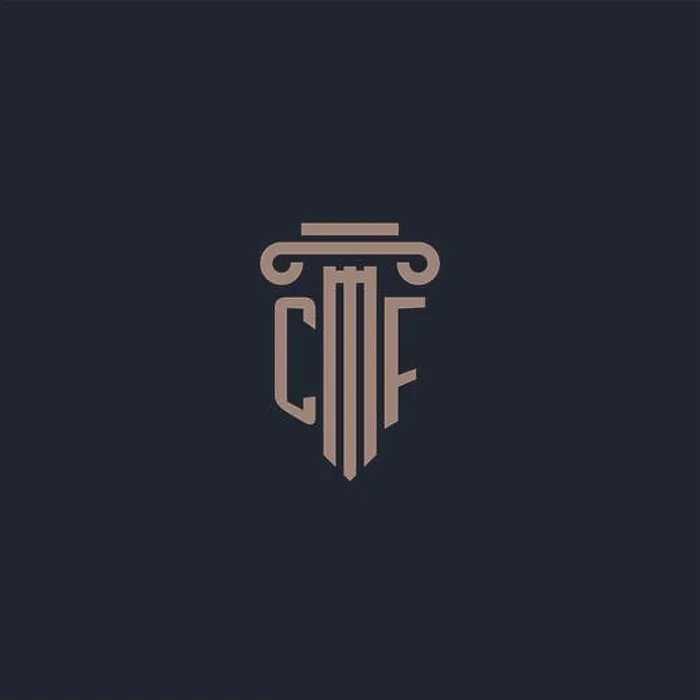 Framed Print : CF initial logo monogram with pillar style design for law firm and justice company Framed Print : CF initial logo monogram with pillar style design for law firm and justice company