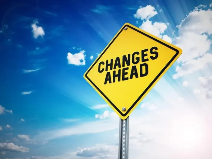 Framed Print : Changes ahead sign against blue sky. 3D illustration Framed Print : Changes ahead sign against blue sky. 3D illustration