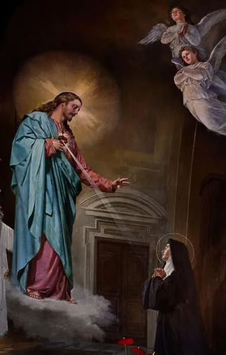 Framed Print : Chapel of the secret Hearth of Jesus ( Jesus descending from heaven followed by angels) Framed Print : Chapel of the secret Hearth of Jesus ( Jesus descending from heaven followed by angels)