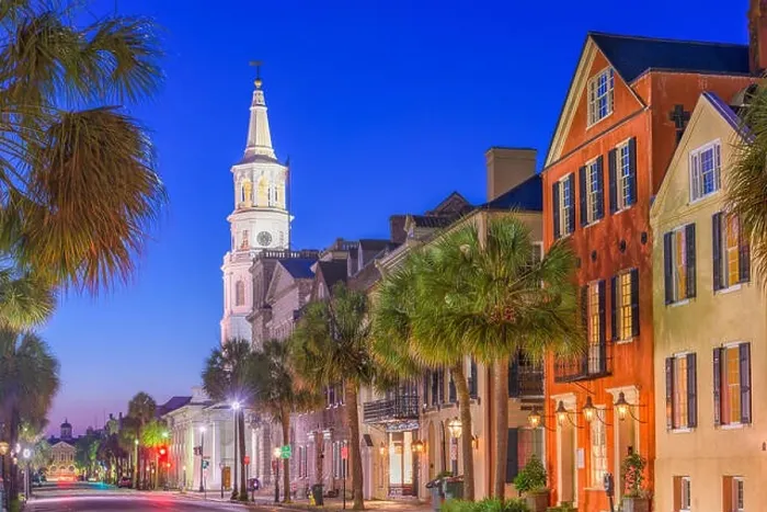 Framed Print : Charleston, South Carolina, USA cityscape in the historic French Quarter
