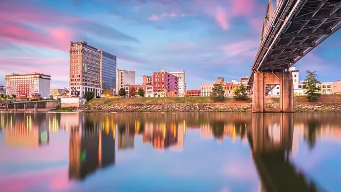 Framed Print : Charleston, West Virginia, USA skyline on the Kanawha River