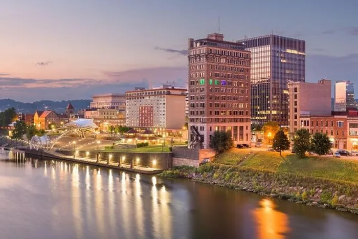 Framed Print : Charleston, West Virginia, USA skyline on the Kanawha River at dusk Framed Print : Charleston, West Virginia, USA skyline on the Kanawha River at dusk
