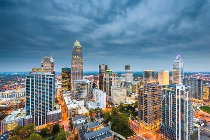 Framed Print : Charlotte, North Carolina, USA uptown skyline at twilight Framed Print : Charlotte, North Carolina, USA uptown skyline at twilight