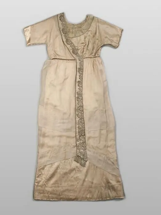 Framed Print : Chéruit, 1912, pink satin, bodice on one side with gold or silver lace Framed Print : Chéruit, 1912, pink satin, bodice on one side with gold or silver lace