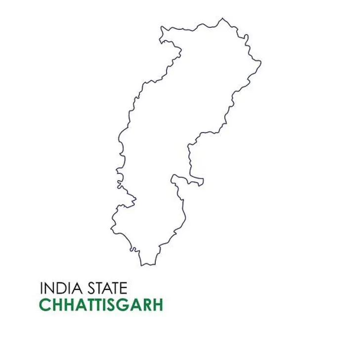 Framed Print : Chhattisgarh map of Indian state. Chhattisgarh map illustration. White Background