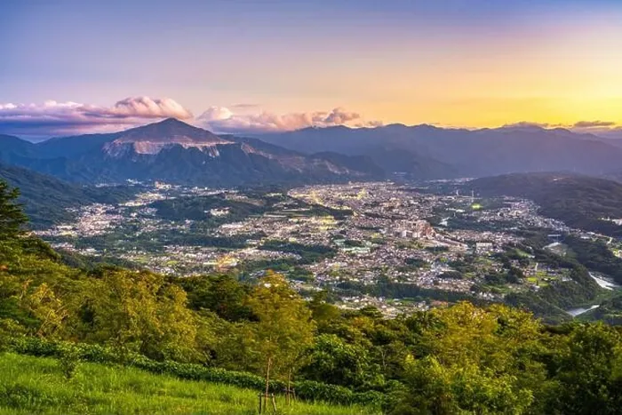 Framed Print : Chichibu, Saitama, Japan with Buko Mountain at dusk Framed Print : Chichibu, Saitama, Japan with Buko Mountain at dusk