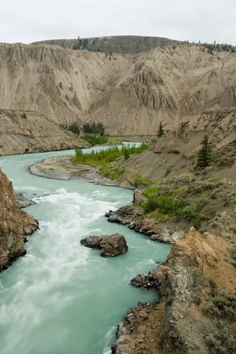 Framed Print : Chilcotin river winds through farwell canyon Framed Print : Chilcotin river winds through farwell canyon
