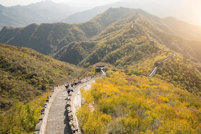 Framed Print : China The great wall distant view compressed towers and wall segments autumn season in mountains near Beijing ancient chinese fortification military l Framed Print : China The great wall distant view compressed towers and wall segments autumn season in mountains near Beijing ancient chinese fortification military l