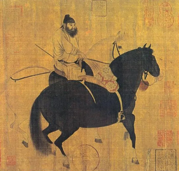 Framed Print : China: Man Herding Horses Framed Print : China: Man Herding Horses