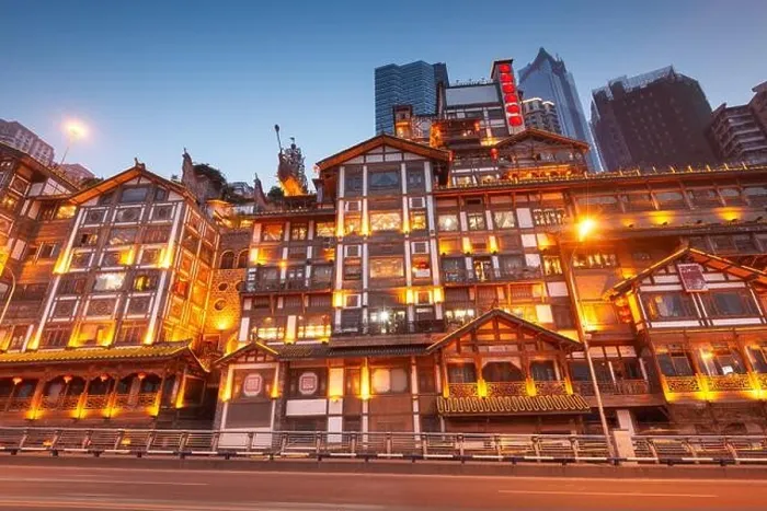 Framed Print : Chongqing, China at Hongyadong traditional district Framed Print : Chongqing, China at Hongyadong traditional district